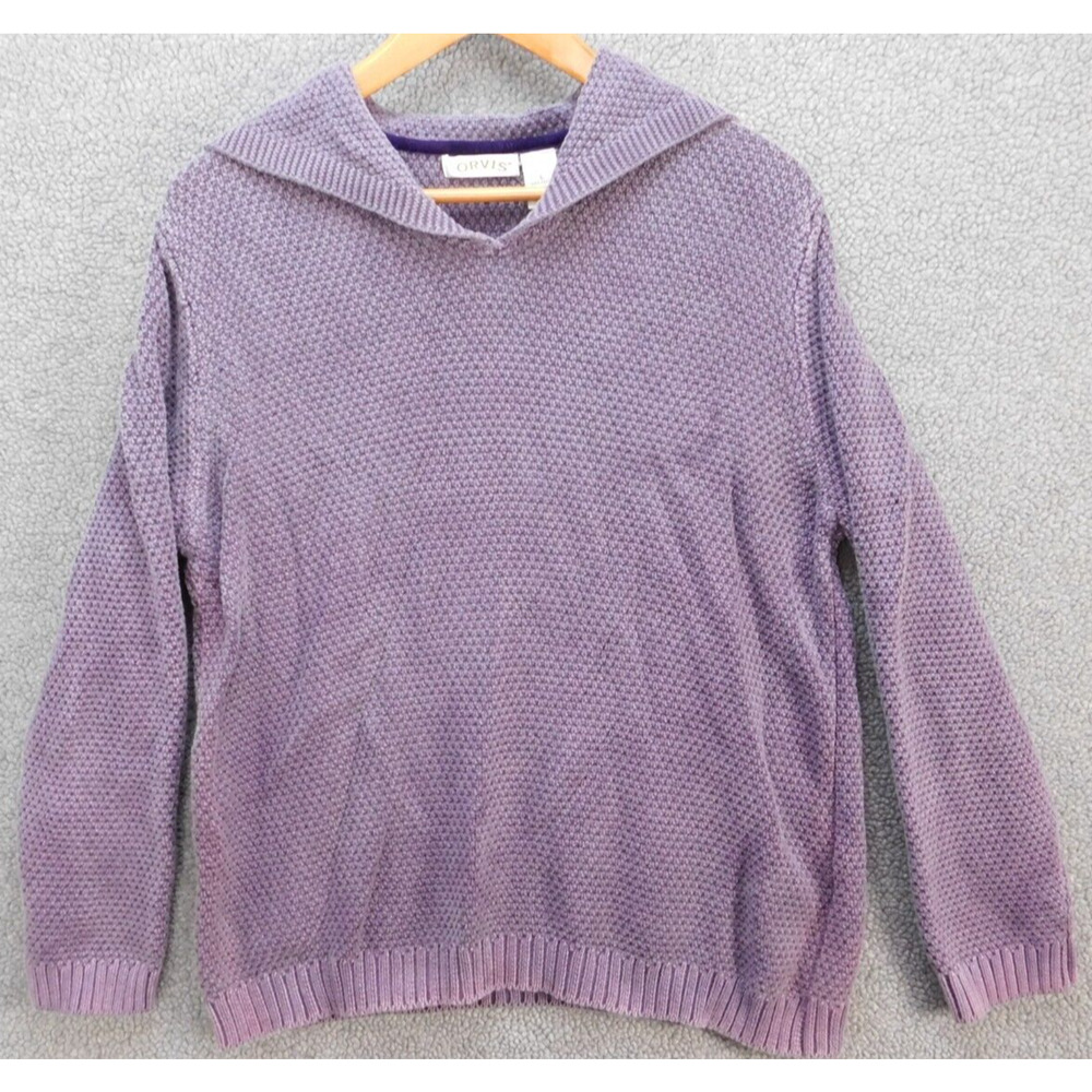 Orvis Women's L Waffle Knit Sweater Purple